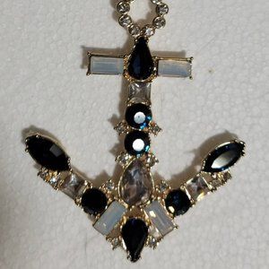 NWT Bella Jack Crystal Nautical Anchor Key Chain Bag Accessory